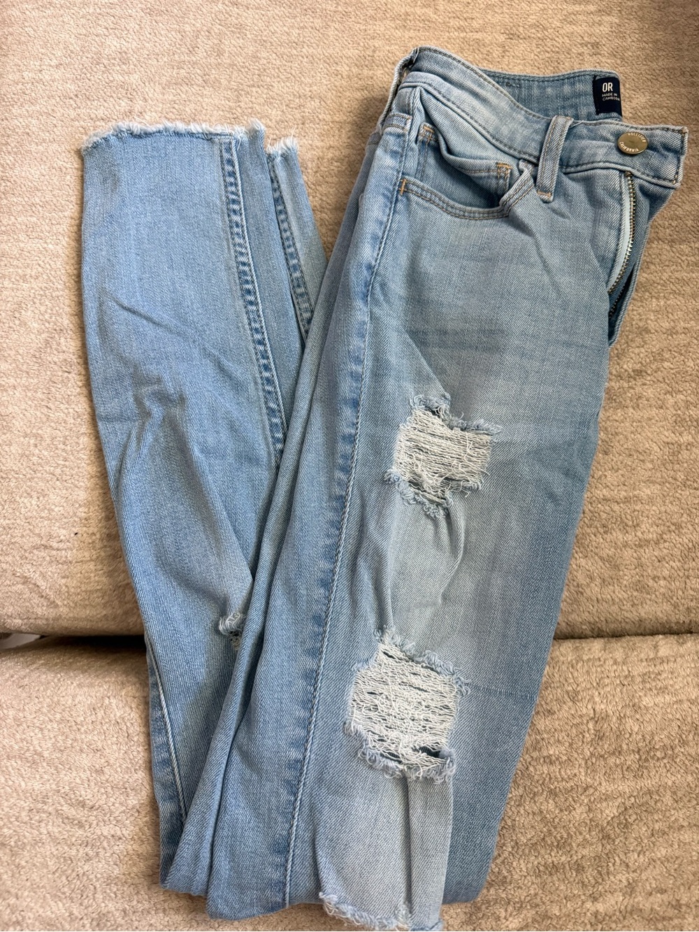 Hollister Light Wash Distressed Skinny Jeans